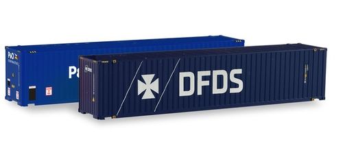 Herpa 076937 Container Set  2x 45 ft. High Cube Container, "P&O Ferrymaster / DFDS"