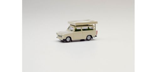 Herpa 024181-002 Trabant 601 Universal mit Dachzelt im Fahrzustand perlweiß